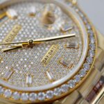 Rolex Day-Date Best Copies Watch 18K Gold Wrapped + Moissanite Diamonds Weight 159Gram QF 36mm - Image 9