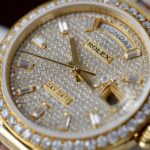 Rolex Day-Date Best Copies Watch 18K Gold Wrapped + Moissanite Diamonds Weight 159Gram QF 36mm - Image 7