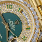 Rolex Day-Date Replica Watch Gold Wrapped + Moissanite Diamonds Weight 173 Gram 40mm - Image 5