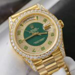 Rolex Day-Date Replica Watch Gold Wrapped + Moissanite Diamonds Weight 173 Gram 40mm - Image 4