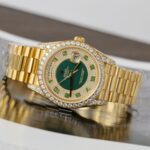 Rolex Day-Date Replica Watch Gold Wrapped + Moissanite Diamonds Weight 173 Gram 40mm - Image 3