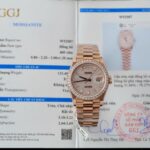 Rolex Day-Date Copies Watches 18K Rose Gold Wrapped + Moissanite Diamonds GM Factory 36mm