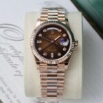 Rolex Day-Date Imitation Watches 18K Gold Wrapped Chocolate Dial 36mm - Image 2