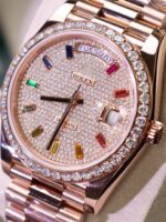 Rolex Day-Date Copies Watches Moissanite Diamonds + 18K Gold Wrapped Custom GM Factory 40mm - Image 6