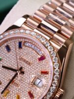 Rolex Day-Date Copies Watches Moissanite Diamonds + 18K Gold Wrapped Custom GM Factory 40mm - Image 7