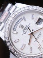 Rolex Day-Date Best Copies Watch Meteorite Wial Custom Diamonds Moissanite Baguette 40mm - Image 7