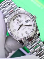 Rolex Day-Date Best Copies Watch Meteorite Wial Custom Diamonds Moissanite Baguette 40mm - Image 6