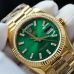 Rolex Day-Date Dial Green Copies Watch Weight 160gram Custom Gold Wrapped 36mm - Image 5