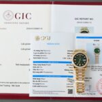 Rolex Day-Date Dial Green Ombre Copies Watch Gold Wrapped + Diamonds Moissanite Custom 36mm