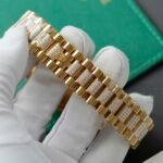 Rolex Day-Date Dial Green Ombre Copies Watch Gold Wrapped + Diamonds Moissanite Custom 36mm - Image 8