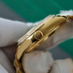 Rolex Day-Date Dial Green Ombre Copies Watch Gold Wrapped + Diamonds Moissanite Custom 36mm - Image 7