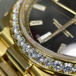 Rolex Day-Date Clone Watch Black Dial Moissanite Diamonds Custom 40mm - Image 6