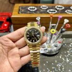 Rolex Day-Date Clone Watch Black Dial Moissanite Diamonds Custom 40mm - Image 2