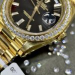 Rolex Day-Date Clone Watch Black Dial Moissanite Diamonds Custom 40mm - Image 5