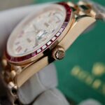 Rolex Best Replica Watch Day-Date Custom Ruby Red & Baguette Moissanite Diamonds GM Factory 40mm - Image 6