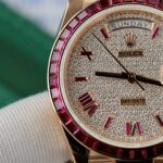 Rolex Best Replica Watch Day-Date Custom Ruby Red & Baguette Moissanite Diamonds GM Factory 40mm - Image 4