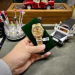 Rolex Fake Watch Day-Date Yellow Dial Custom Moissanite Diamonds 40mm - Image 2