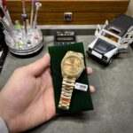 Rolex Fake Watch Day-Date Yellow Dial Custom Moissanite Diamonds 40mm - Image 3