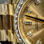 Rolex Fake Watch Day-Date Yellow Dial Custom Moissanite Diamonds 40mm - Image 6