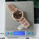 Rolex Day-Date Chocolate Dial Copies Watches Gold Wrapped + Moissanite Dial Markers Custom 40mm - Image 2