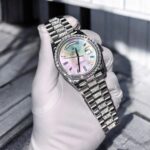 Rolex Day-Date Replica Watch Dial Mother Of Pearl Moissanite Diamonds Hong Kong 40mm - Image 4