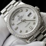Rolex Day-Date Dial MOP Best Replica Watch Custom Moissanite Diamonds 36mm - Image 4