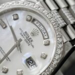 Rolex Day-Date Dial MOP Best Replica Watch Custom Moissanite Diamonds 36mm - Image 5