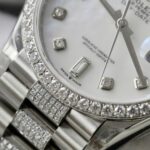 Rolex Day-Date Dial MOP Best Replica Watch Custom Moissanite Diamonds 36mm - Image 6