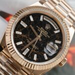 Rolex Day-Date Eisenkiesel Dial Copies Watch 18K Gold Wrapped Custom QF 36mm - Image 4