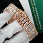 Rolex Day-Date Chocolate Dial Imitation Watches Gold Wrapped + Moissanite Diamonds Custom 36mm - Image 10