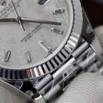 Rolex Replica Watch Day-Date Dial Meteorite Number Pile Diamond Moissanite 40mm - Image 6