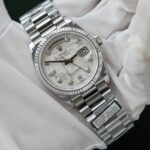 Rolex Day-Date Meteorite Dial Imitation Watches Moissanite Diamonds Custom QF Factory 36mm - Image 3