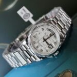 Rolex Day-Date Meteorite Dial Imitation Watches Moissanite Diamonds Custom QF Factory 36mm - Image 4