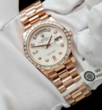 Rolex Day-Date Meteorite Dial Custom Gold Wrapped + Moissanite Diamonds Baguette 36mm - Image 2