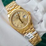Rolex Day-Date Yellow Champagne Dial Luxury Fake Watches 18K Gold Wrapped QF Factory 36mm - Image 2