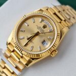 Rolex Day-Date Yellow Champagne Dial Luxury Fake Watches 18K Gold Wrapped QF Factory 36mm - Image 3