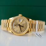 Rolex Day-Date Yellow Champagne Dial Luxury Fake Watches 18K Gold Wrapped QF Factory 36mm - Image 4