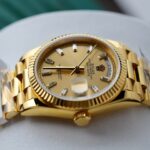 Rolex Day-Date Yellow Champagne Dial Luxury Fake Watches 18K Gold Wrapped QF Factory 36mm - Image 5