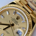 Rolex Day-Date Yellow Champagne Dial Luxury Fake Watches 18K Gold Wrapped QF Factory 36mm - Image 6