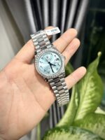 Rolex Day-Date Replica Watch Ice Blue Dial Number Pile Arabic GM Factory 40mm - Image 2