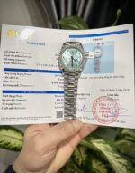 Rolex Day-Date Replica Watch Ice Blue Dial Number Pile Arabic GM Factory 40mm