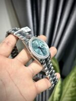 Rolex Day-Date Replica Watch Ice Blue Dial Number Pile Arabic GM Factory 40mm - Image 3