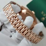 Rolex Day-Date Geen Dial Copies Watches Gold Wrapped + Diamonds Moissanite Baguette 40mm - Image 11