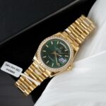 Rolex Day-Date Dial Green Replica Watch Gold Wrapped + Diamonds Moissanite Hong Kong 36mm - Image 3