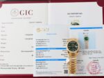 Rolex Day-Date Dial Green Replica Watch Gold Wrapped + Diamonds Moissanite Hong Kong 36mm