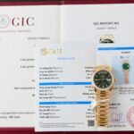 Rolex Day-Date Dial Green Replica Watch Gold Wrapped + Diamonds Moissanite Hong Kong 36mm