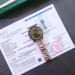 Rolex Day-Date Green Dial Replica Watch Gold Wrapped Weight 186Gram QF 40mm