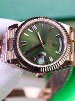 Rolex Day-Date Green Dial Replica Watch Gold Wrapped Weight 186Gram QF 40mm - Image 7