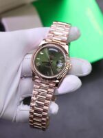 Rolex Day-Date Green Dial Replica Watch Gold Wrapped Weight 186Gram QF 40mm - Image 4