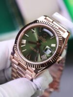 Rolex Day-Date Green Dial Replica Watch Gold Wrapped Weight 186Gram QF 40mm - Image 6